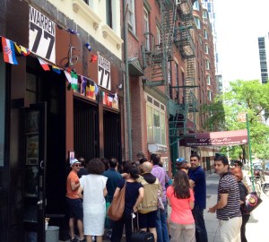 The overflow crowd of Iran supporters at Warren 77.