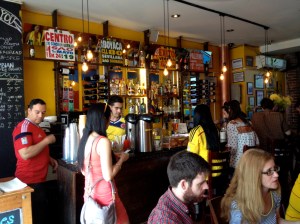 The bar at Cafecito Bogotá