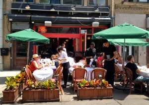 Outside Chez Lucienne in Harlem during France's match with Nigeria