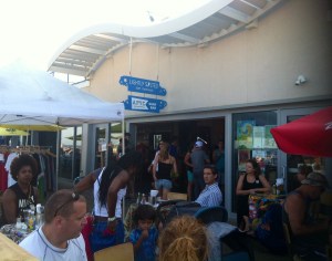 Outside the Asbury Park Yacht Club on the boardwalk in Asbury Park. Sort of like the Copacabana.